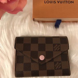 *** Item sold to Rebag - Louis Vuitton Victorine wallet, Damier Ebene/Pink